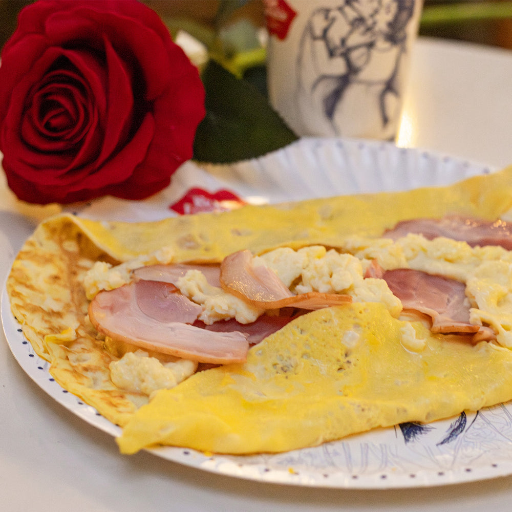 Omelette con tocino y queso
