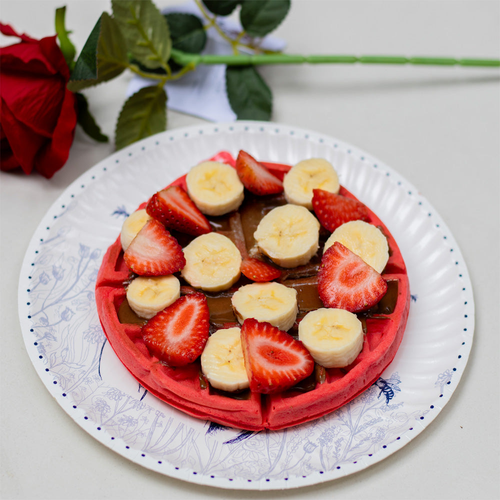 Waffle con base de dulce de leche
