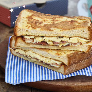 Sandwich de queso, tocino y huevo - Beso Francés